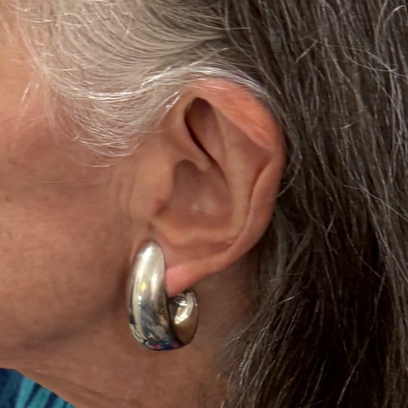 Vintage Heavy Mexico 925 Sterling Silver Earrings Boho 1.5” - Picture 12 of 12